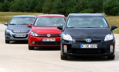 Сравнительный тест Honda Insight, Toyota Prius и VW Golf 